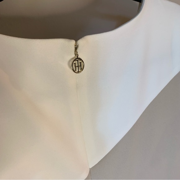 EUC Tommy Hilfiger Short Sleeve White and Cream Colorblock Dress Size 10 - Picture 9 of 10